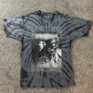 Death Note Ryuk & Light Metallic Foil Tie-Dye T-Shirt Tee Men (S) Small